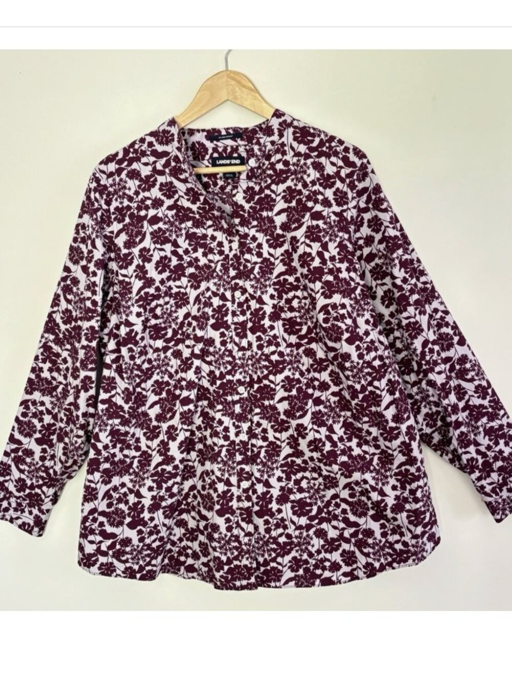 Lands' End Women's No Iron Supima Cotton Long Sleeve Button Up Size Shirt 20W *